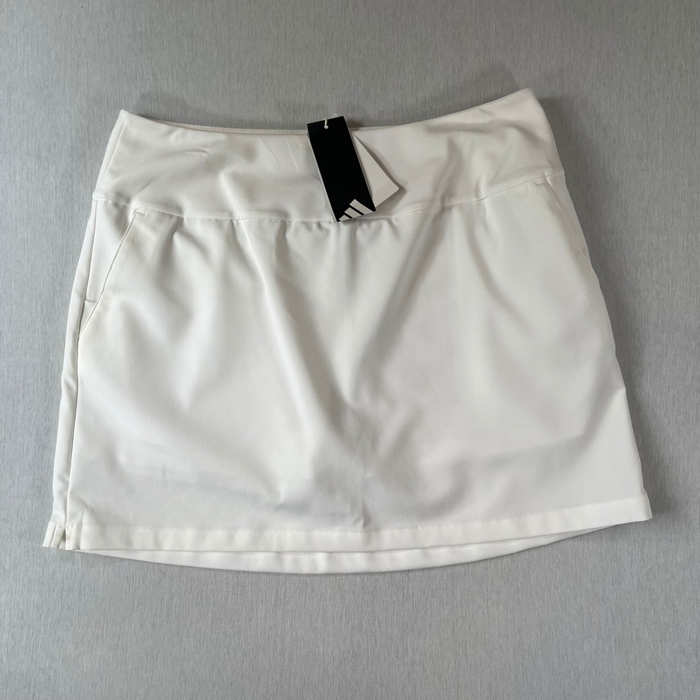 NEW Adidas Skirt Skort Large White Golf Tennis Athletic Sport Summer JY6073 NWT